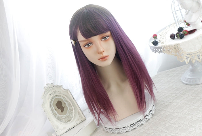 In Stock Female/Male Version Ombre Purple Wig