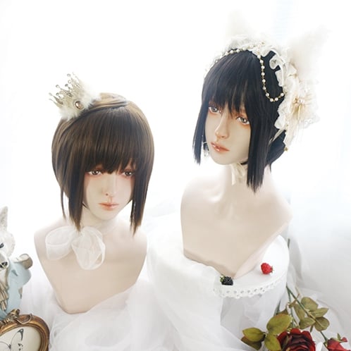 In Stock Black/Brown Boy Style Wig