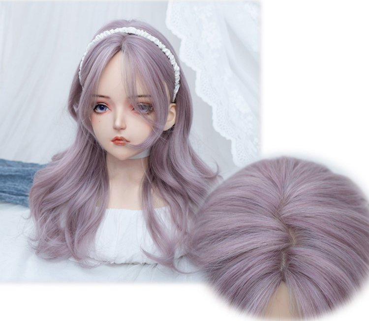 Light Purple Long Wavy Synthetic Wig