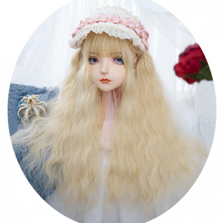 Light Blonde Waist Length Long Wavy Synthetic Wig