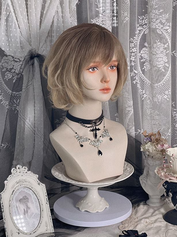 Light Brown Curly Ouji Short Wig