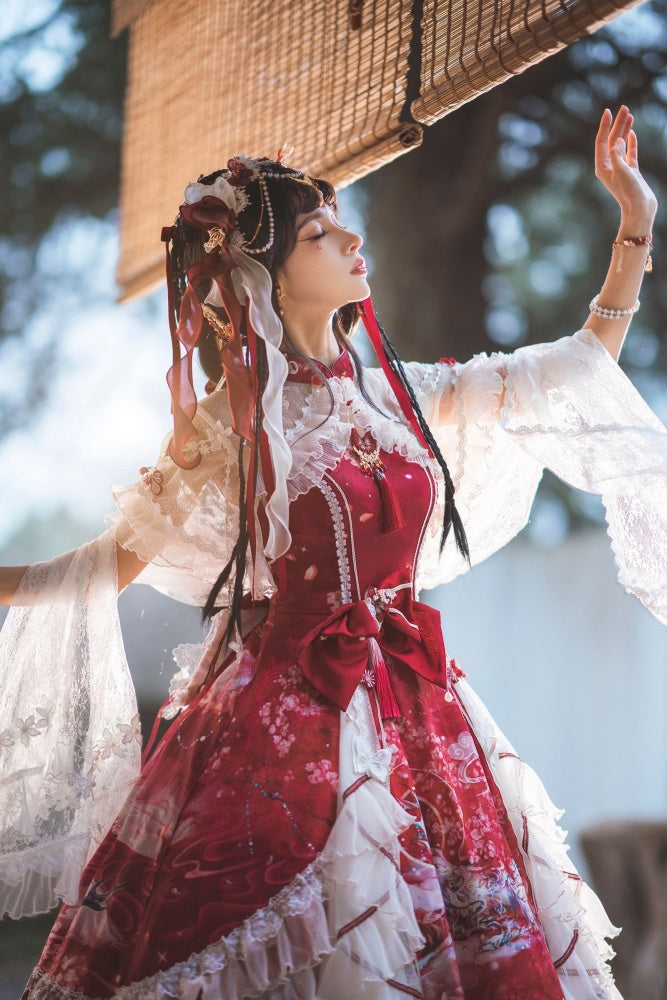 In Stock The Nine-Colored Deer Red Qi Lolita Dress Full Set