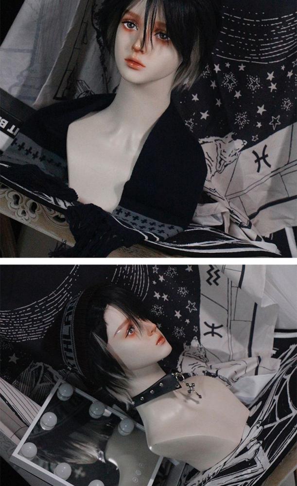 Soda Black and Grey Highlight Hair Color Ouji Short Wig