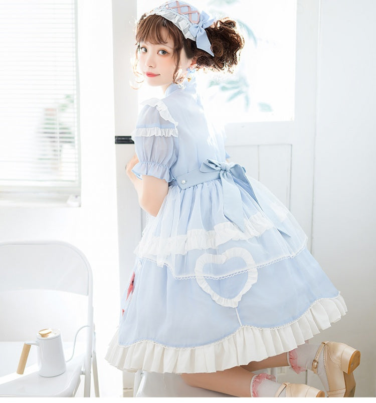 Blue Dress With Fayer Design