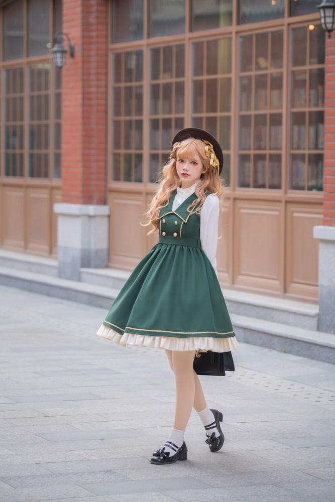 Magic High School Pointed Flat Collar High Waist Lolita JSK