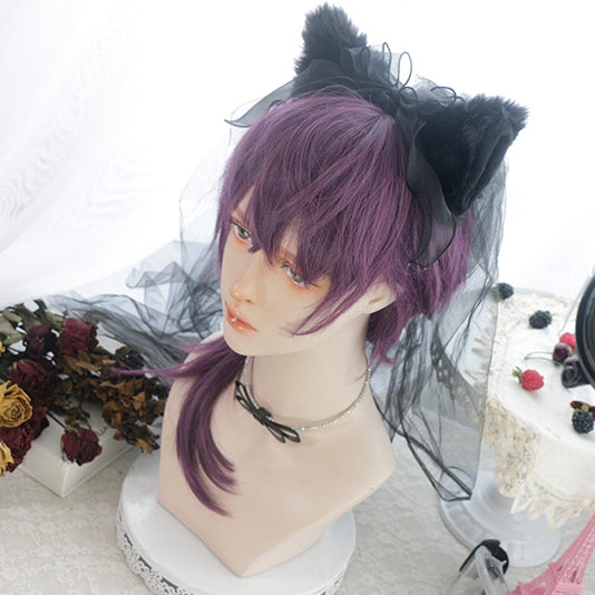 In Stock Female/Male Version Ombre Purple Wig