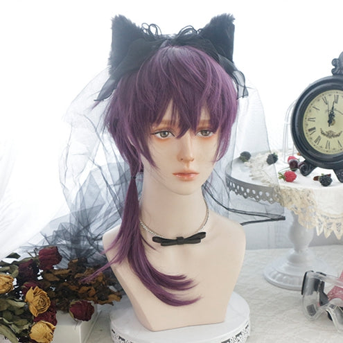 In Stock Female/Male Version Ombre Purple Wig