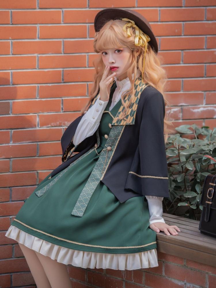 Magic High School Pointed Flat Collar High Waist Lolita JSK