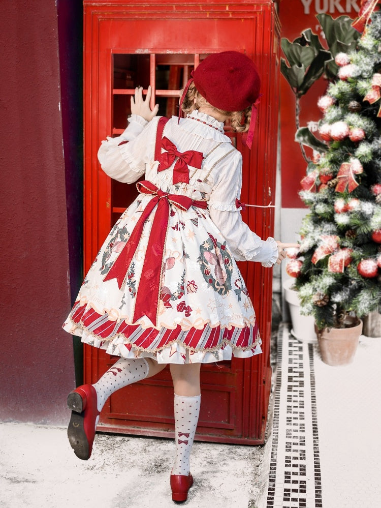 In Stock Christmas Style Elk Print Jumper Skirt