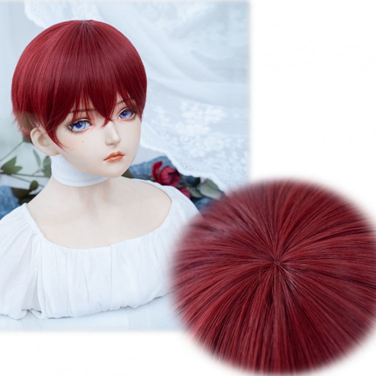 Natural Top Red Boy Style Wig with Bangs