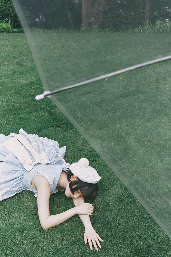 Untitled Sea Breeze Light Blue Sailor Lolita Tiered Skirt Jumper Skirt
