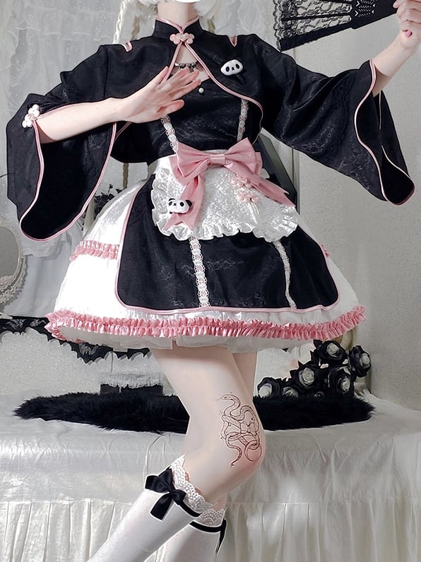 Pink Qi Style Jumper Skirt +Bolero+Apron Full Set