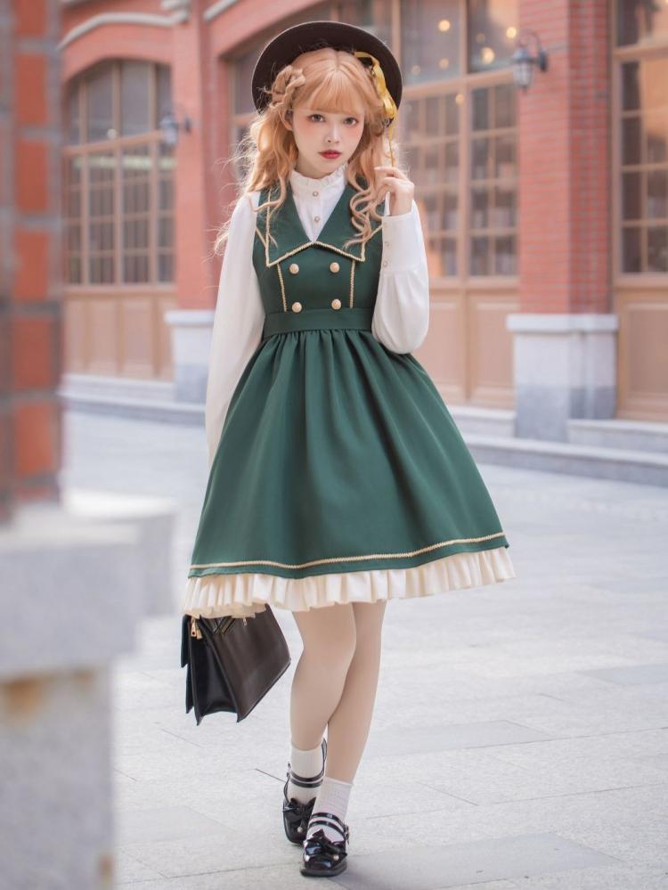 Magic High School Pointed Flat Collar High Waist Lolita JSK