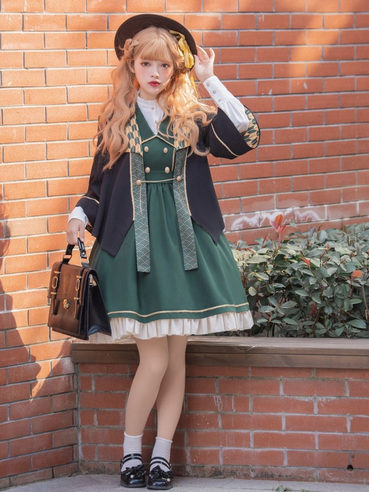 Magic High School Pointed Flat Collar High Waist Lolita JSK
