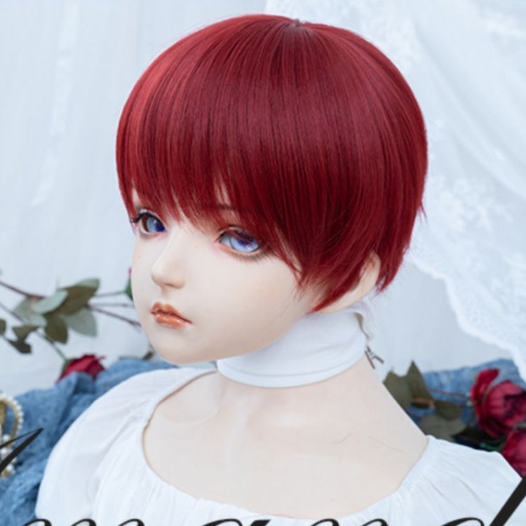Natural Top Red Boy Style Wig with Bangs
