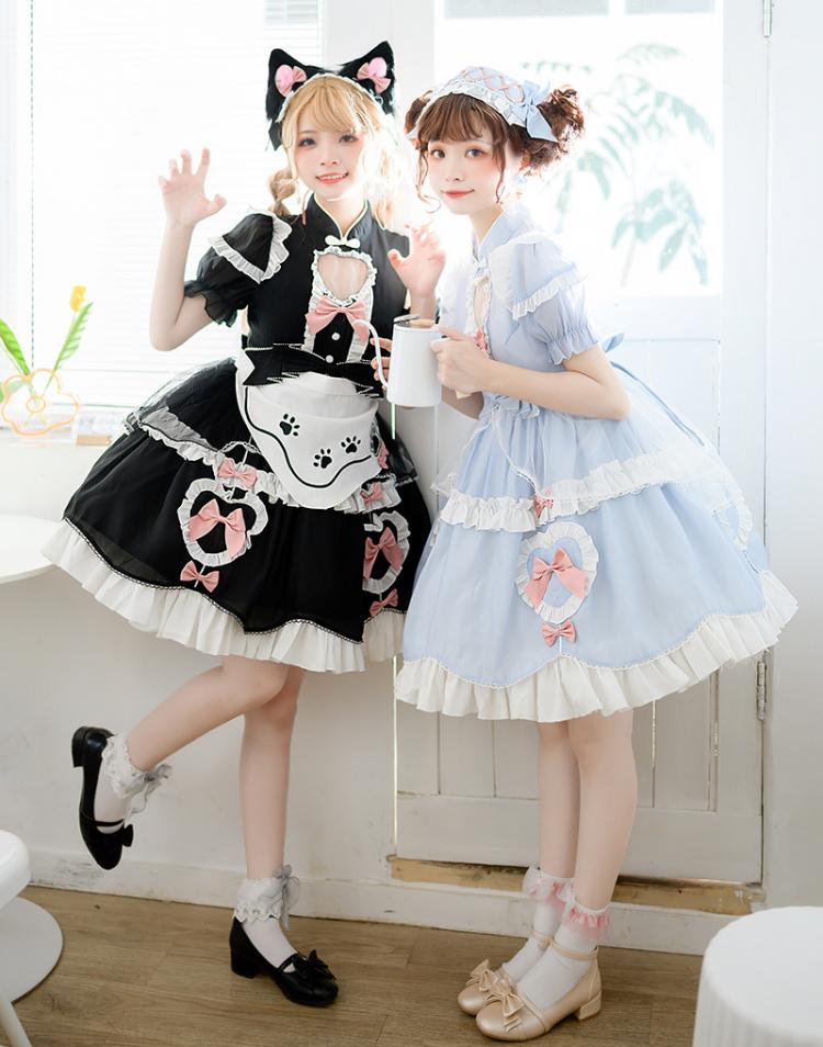 Side view showing ruffle sleeves