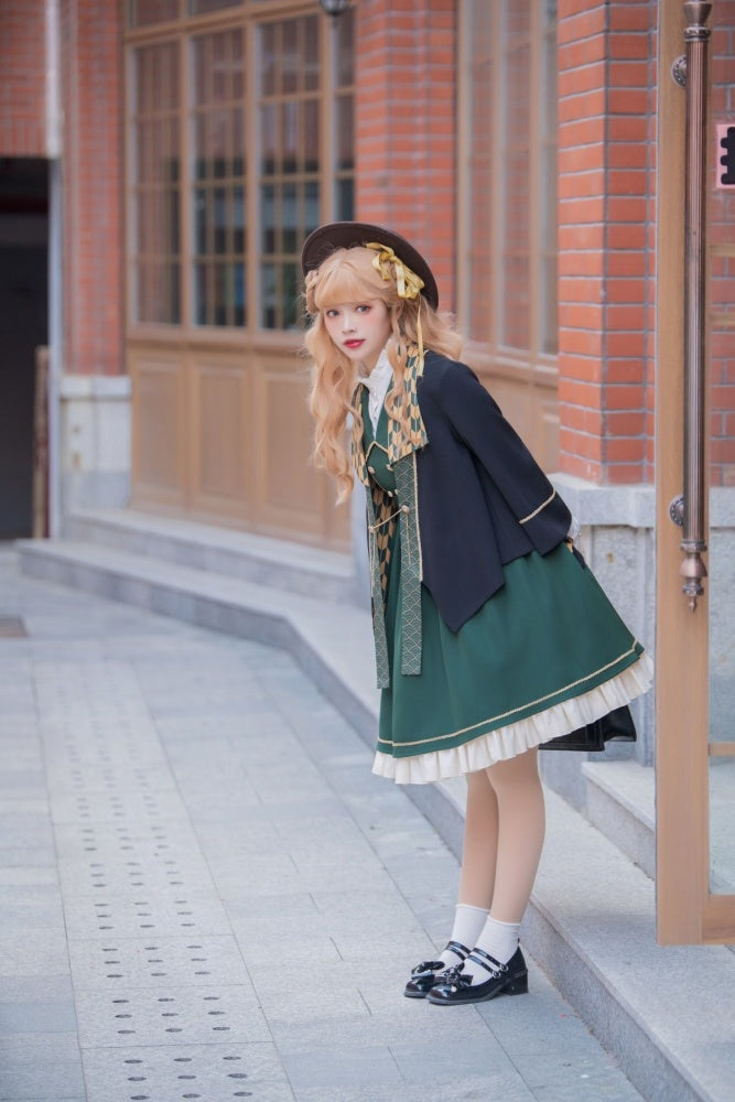 Magic High School Pointed Flat Collar High Waist Lolita JSK