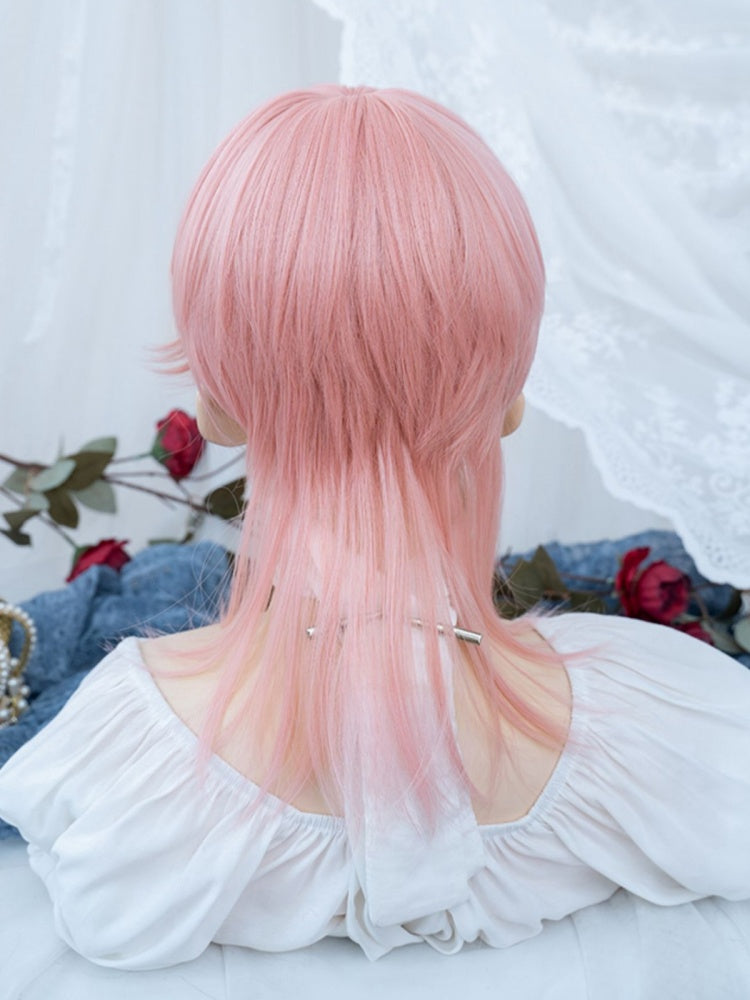 Pink Boy Style Wig with Bangs