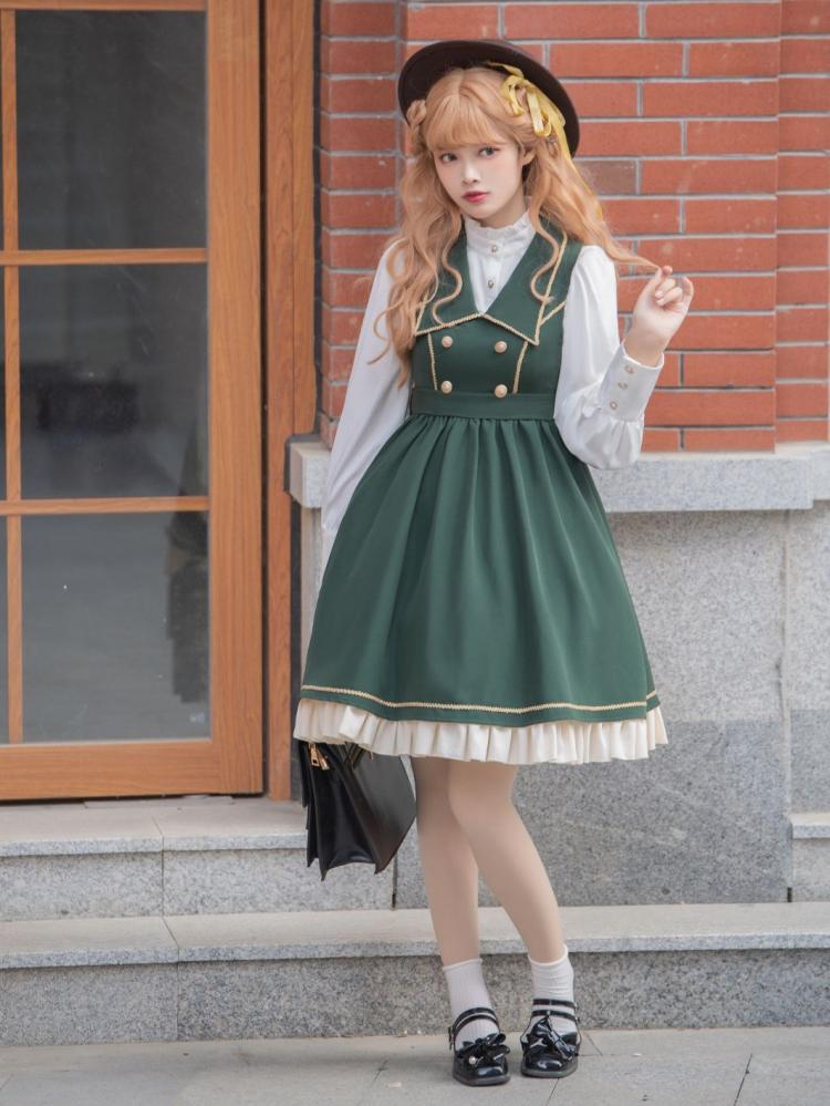 Magic High School Pointed Flat Collar High Waist Lolita JSK