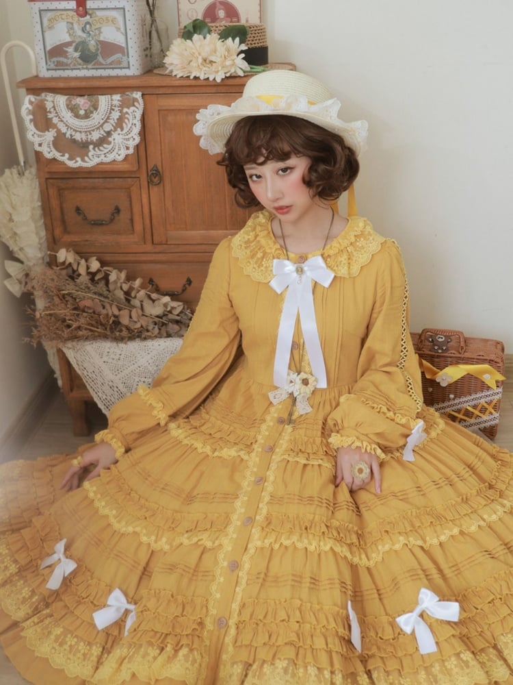 Tasha's Garden Yellow Ruffle Design One Piece