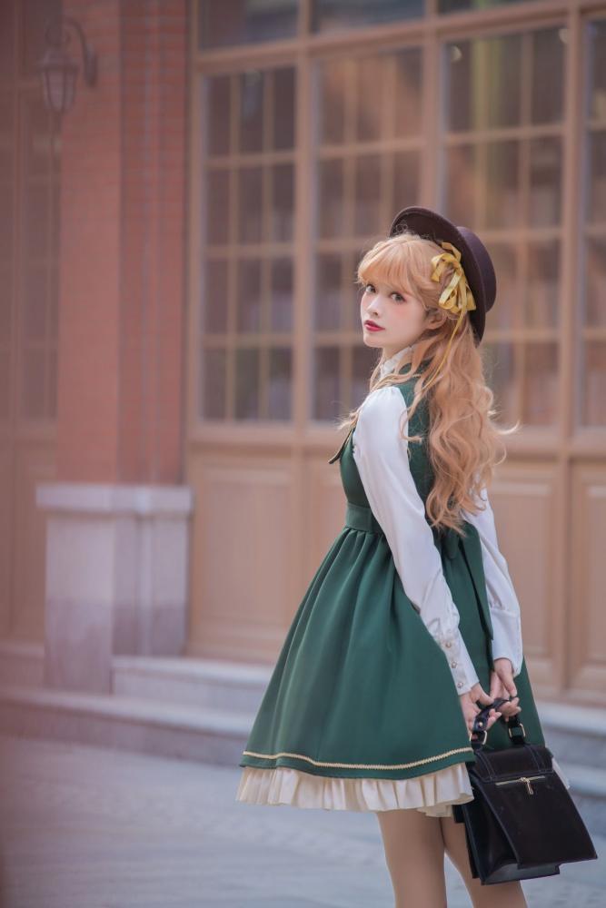 Magic High School Pointed Flat Collar High Waist Lolita JSK