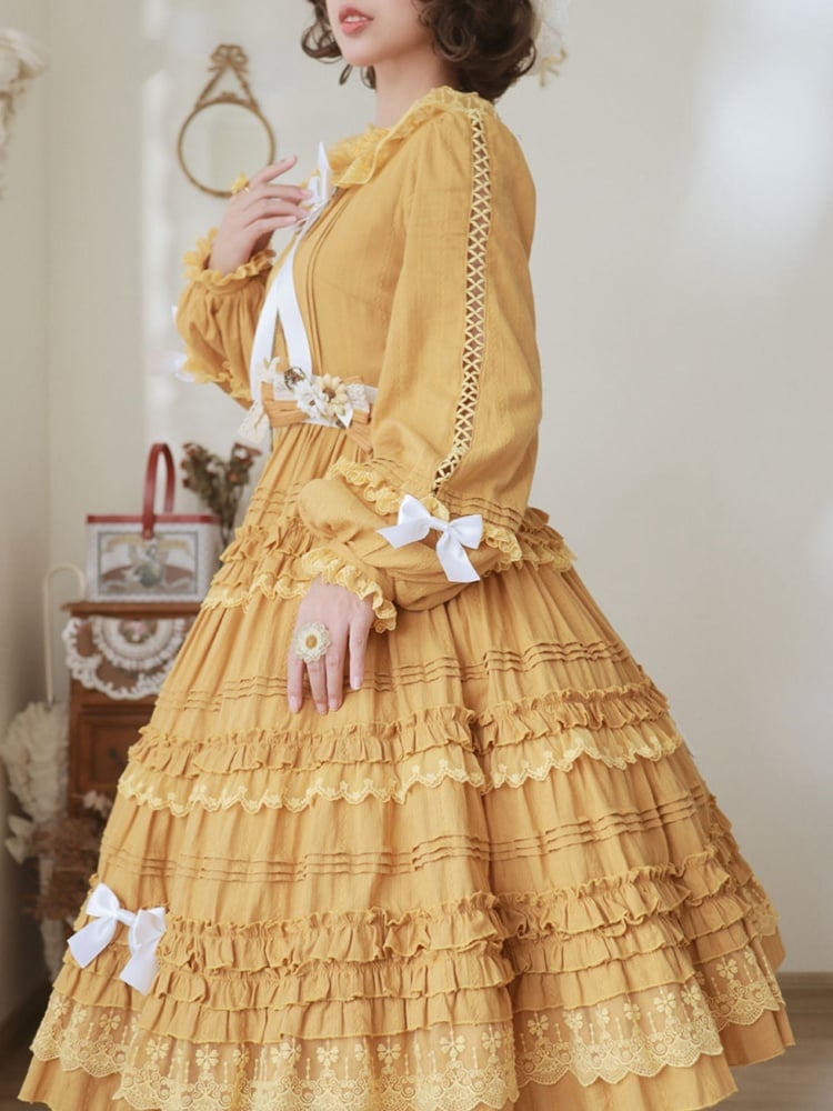 Tasha's Garden Yellow Ruffle Design One Piece