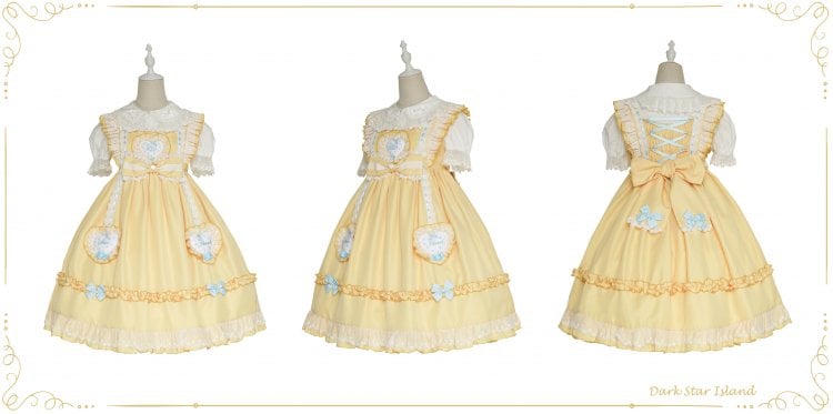 Star Candy Jar Ruffle Trim Bowknot Details Jumper Skirt