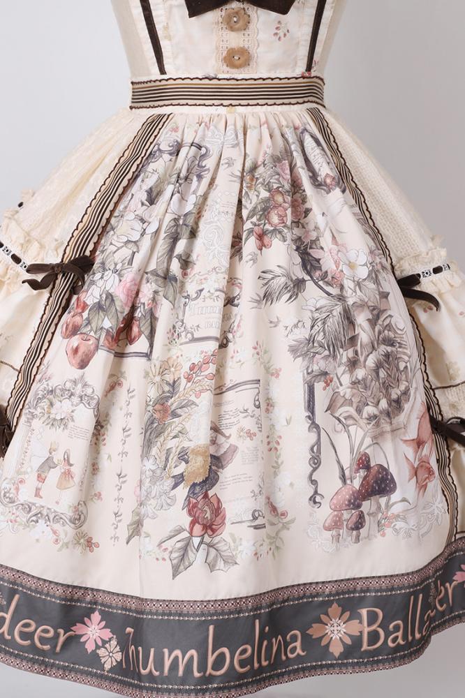Thumbelina Floral Print Bowknot Details Overall Dress