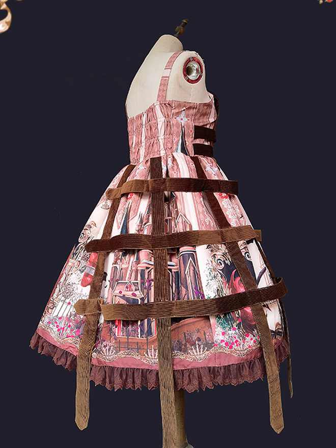 Midnight Magic Sweetheart Neckline High Waist Ruffle Trim Jumper Skirt