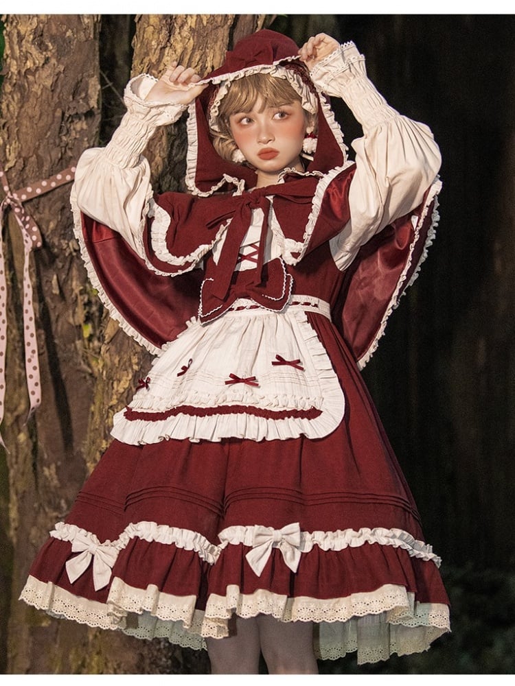 Ready to Ship-Little Red Riding Hood Classic Jumper Skirt