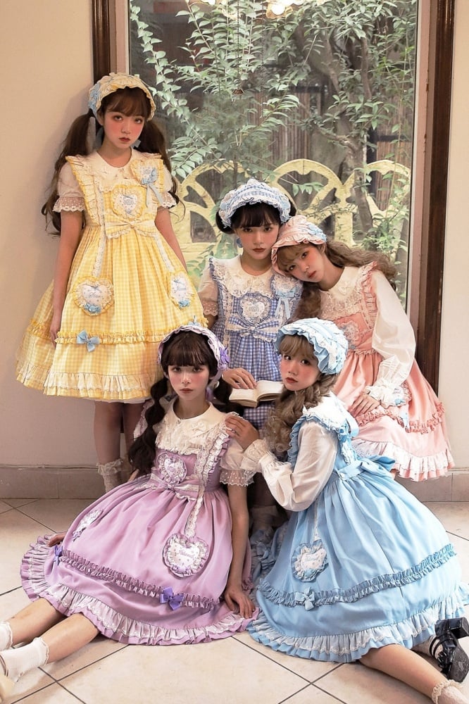 Star Candy Jar Ruffle Trim Bowknot Details Jumper Skirt