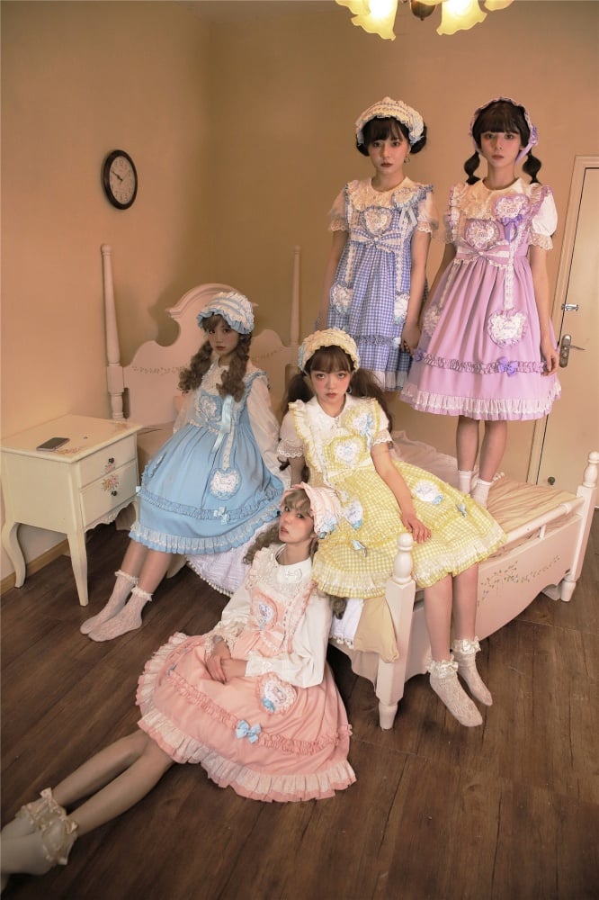 Star Candy Jar Ruffle Trim Bowknot Details Jumper Skirt