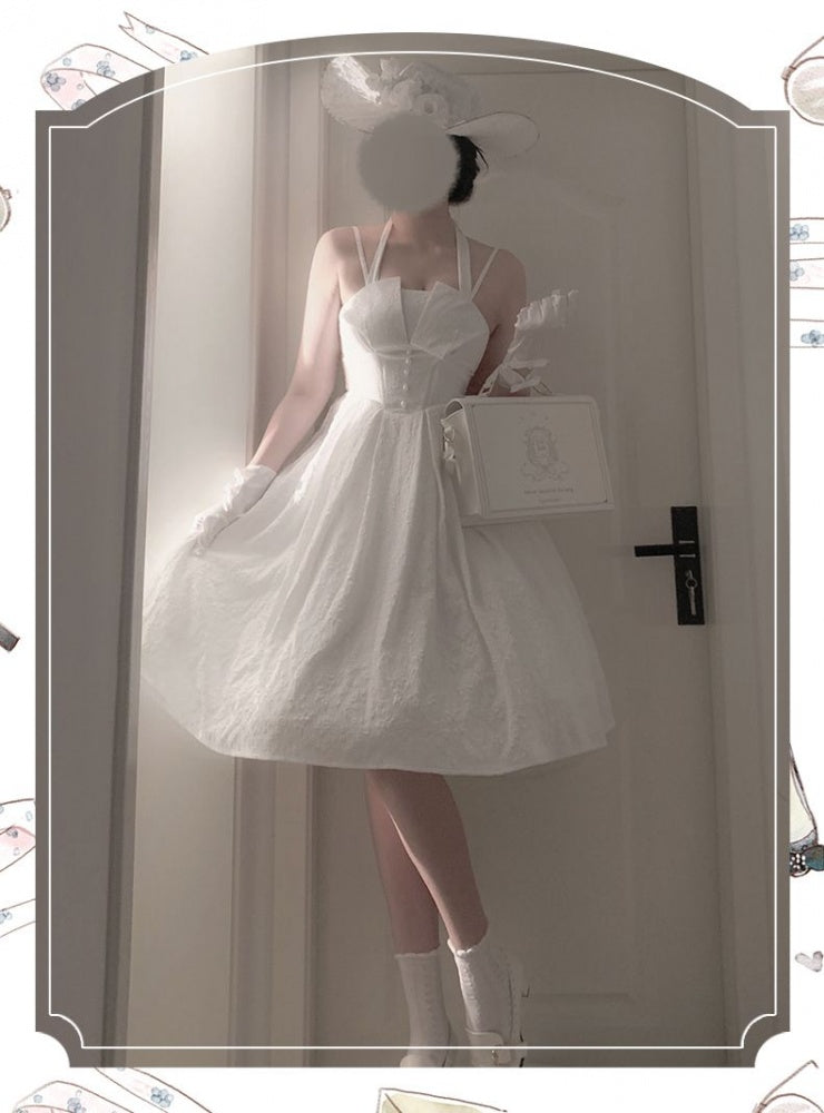 Little Winnie Halter Neck Jacquard Jumper Skirt