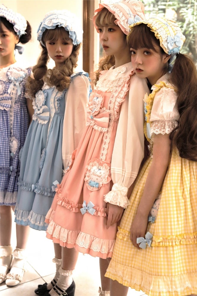 Star Candy Jar Ruffle Trim Bowknot Details Jumper Skirt