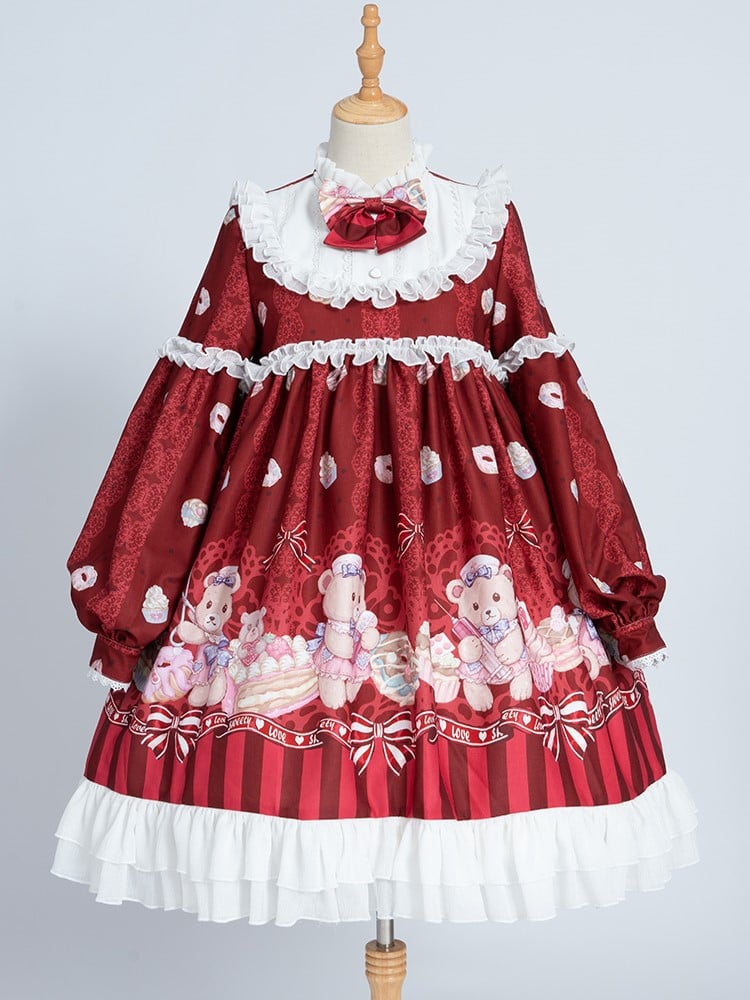 Nurse Bear Twins Lolita Dress One Piece