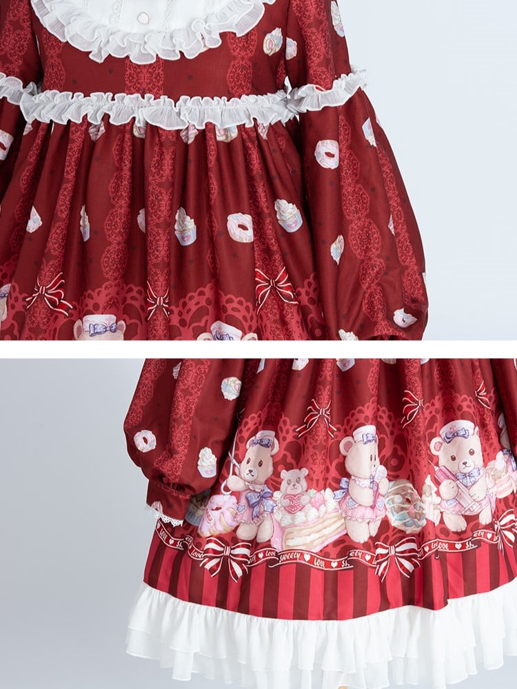 Nurse Bear Twins Lolita Dress One Piece