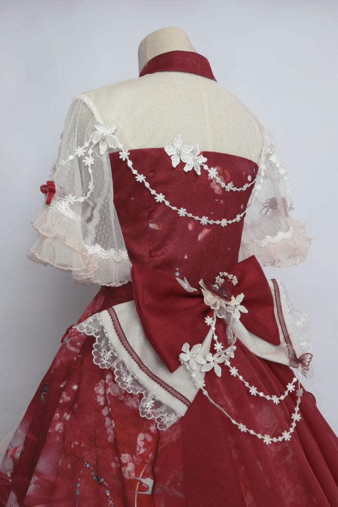In Stock The Nine-Colored Deer Red Qi Lolita Dress Full Set