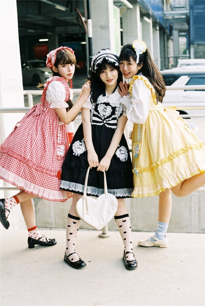 Star Candy Jar Ruffle Trim Bowknot Details Jumper Skirt