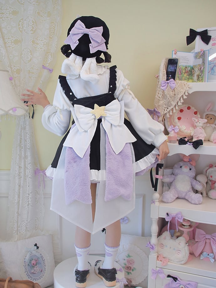 Sleepy Rabbit Corduroy Bunny Embroidery Applique Bodice Bubble Skirt Lolita JSK
