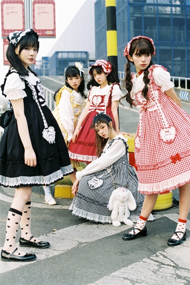 Star Candy Jar Ruffle Trim Bowknot Details Jumper Skirt