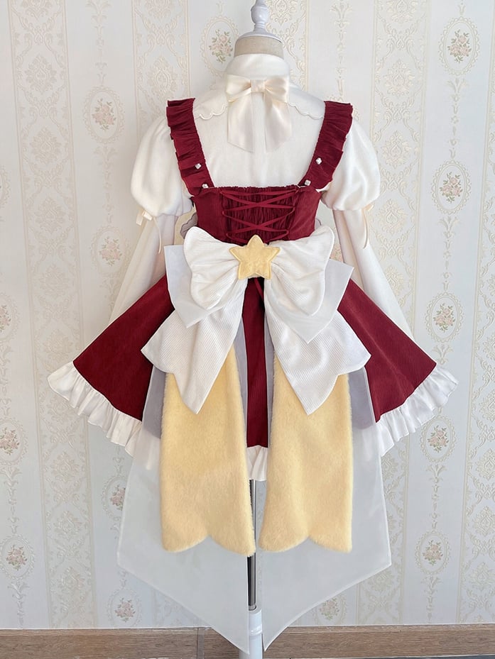 Sleepy Rabbit Corduroy Bunny Embroidery Applique Bodice Bubble Skirt Lolita JSK