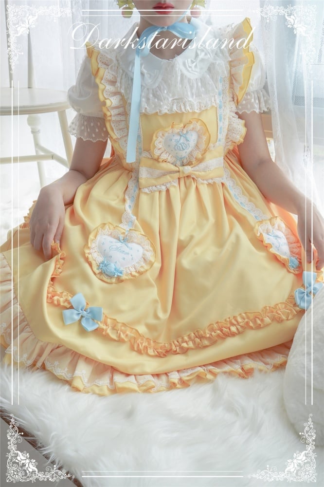 Star Candy Jar Ruffle Trim Bowknot Details Jumper Skirt