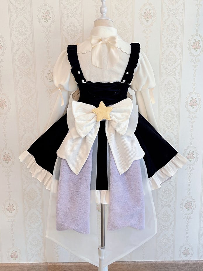 Sleepy Rabbit Corduroy Bunny Embroidery Applique Bodice Bubble Skirt Lolita JSK