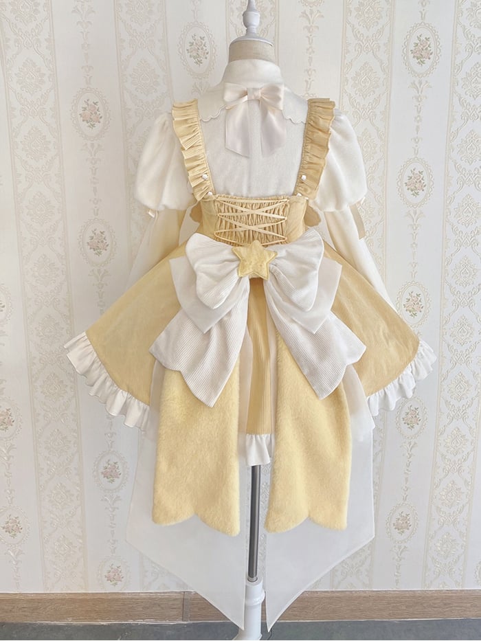 Sleepy Rabbit Corduroy Bunny Embroidery Applique Bodice Bubble Skirt Lolita JSK