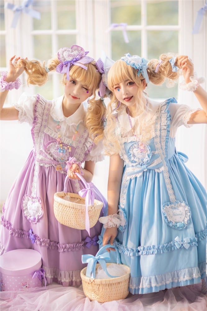 Star Candy Jar Ruffle Trim Bowknot Details Jumper Skirt