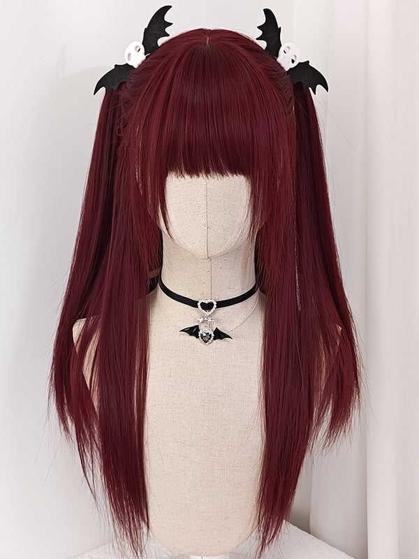Raspberry Red Long Straight Synthetic Wig