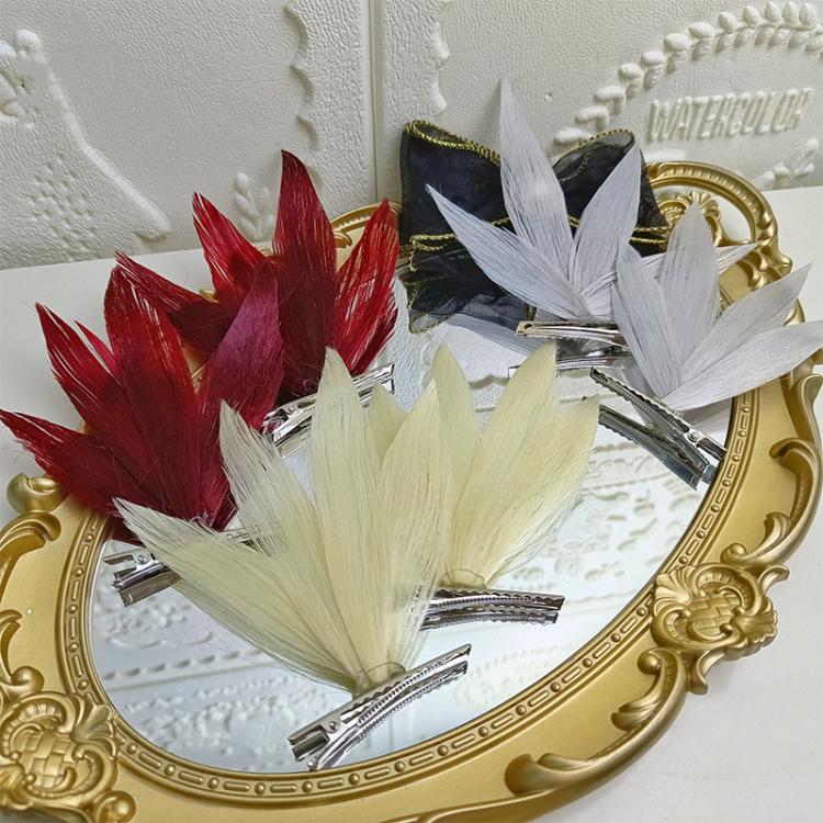 Yellow/Silver/Wine Red Synthetic Hair Clip