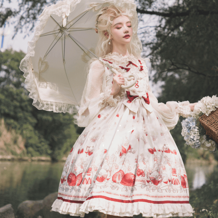 Strawberry Fruit Tea Sweet Jumper Skirt