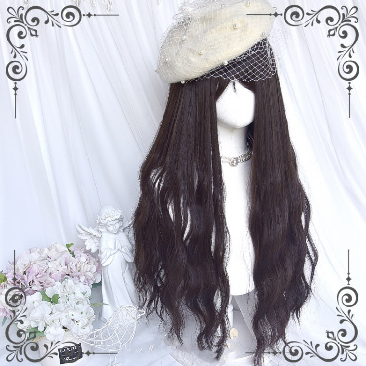 80CM Chiba Dark Brown Water Ripple Curly Synthetic Wig