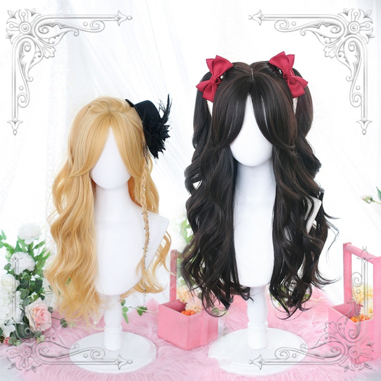 Philo Dark Brown / Gold Wavy Long Lolita Synthetic Wig